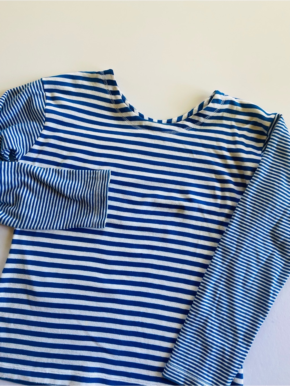 GANG Vintage Blue White Stripe Long Sleeve Top - 100% Cotton French Girl Medium